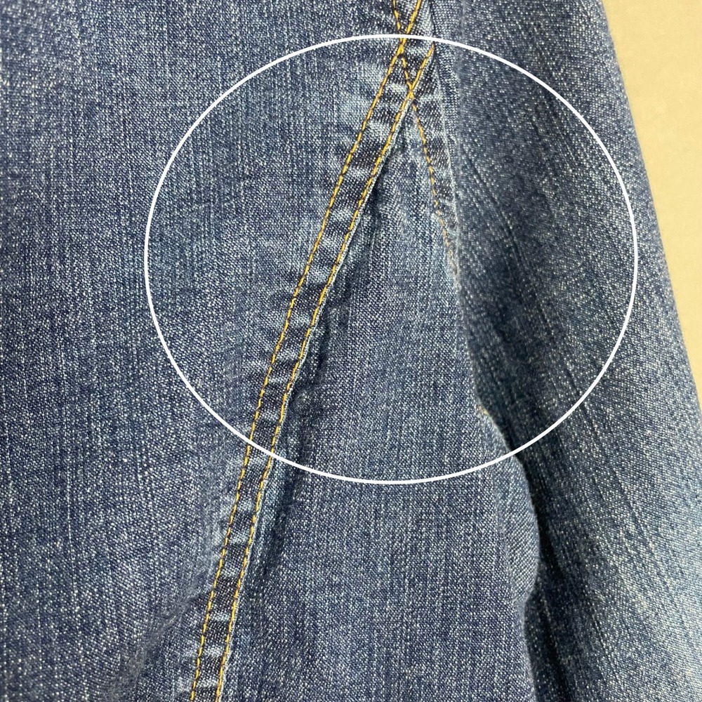 Vintage Gap Western Shirt Denim Look Stretch Women Size Medium Blue Pearl Snaps - Picture 13 of 16